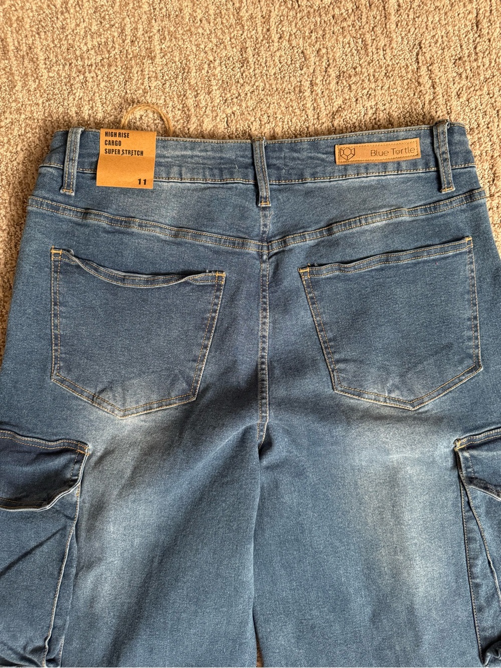 High Rise Super Stretch Cargo Jeans - Picture 6 of 8